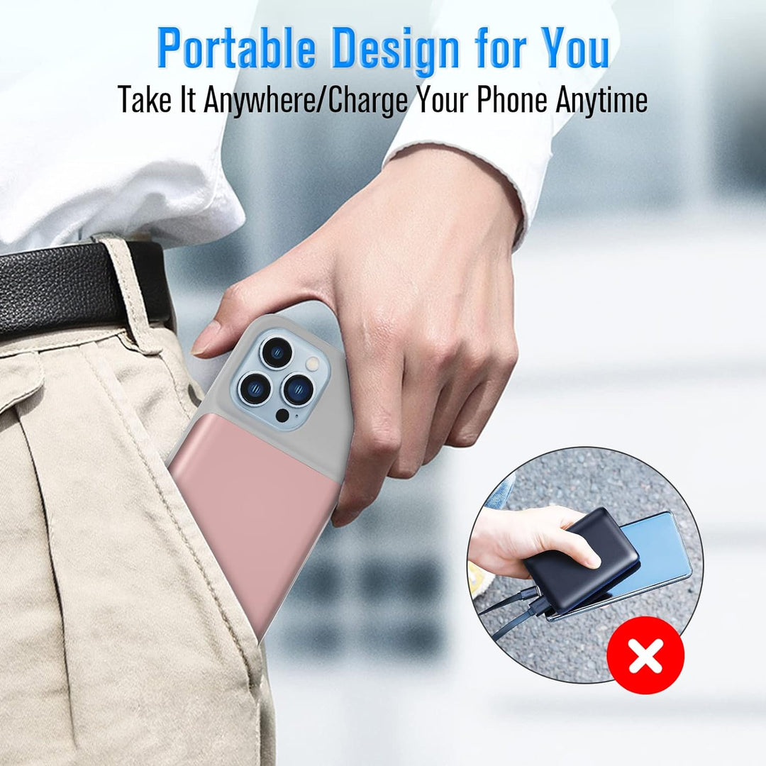 HUOBAO Batteriehülle für iPhone 13 Pro Max, [6000mAh] Ladegerät Hülle für iPhone 13 Pro Max, Schütze