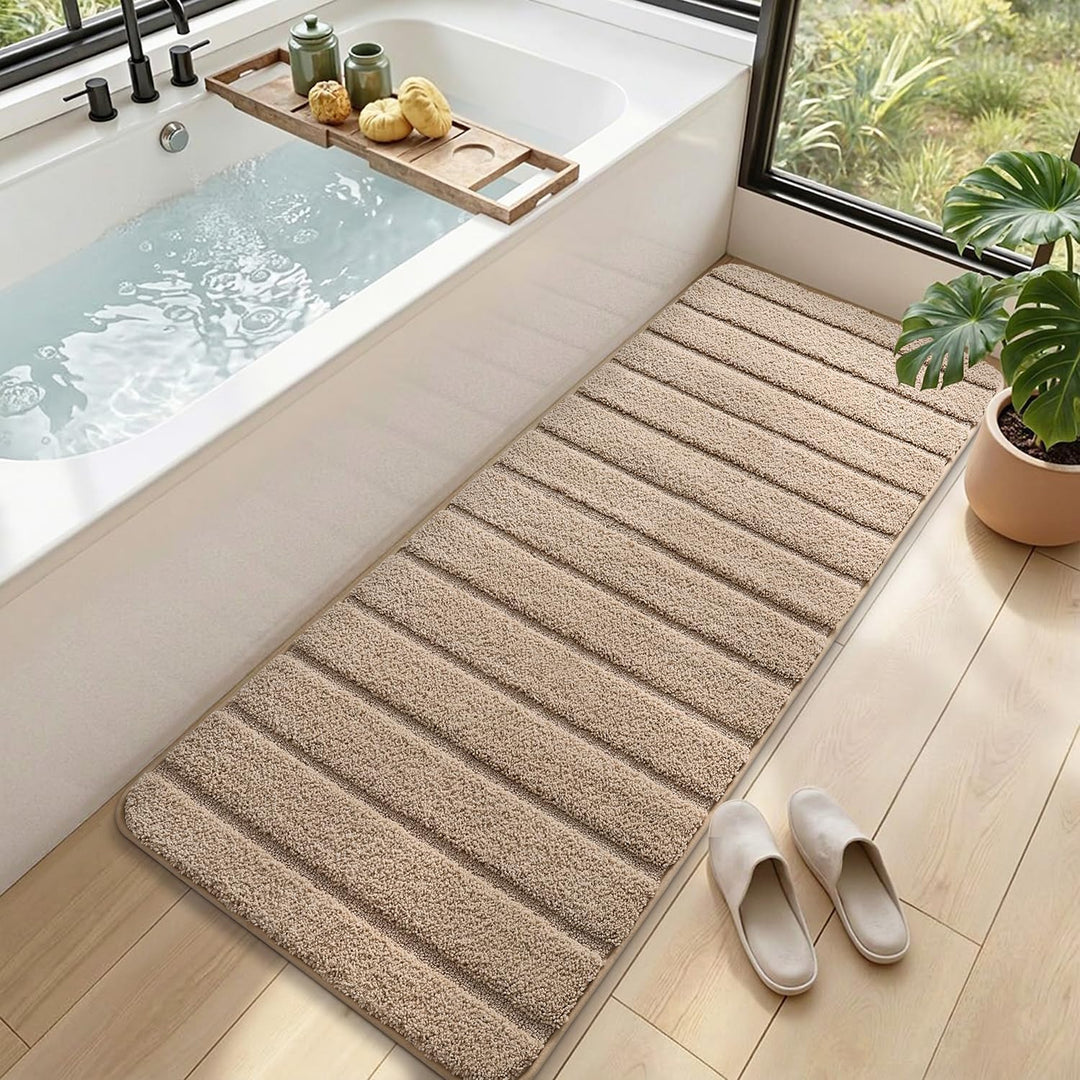 DEXI Badematte rutschfest 60 x 150 cm, Weich Badezimmerteppich Saugfähige Badteppich Waschbar Badvor