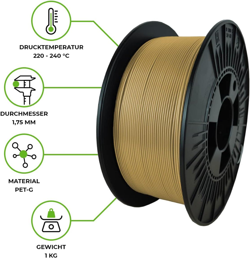 NEBULA PETG Filament 1.75 mm (± 0,05 mm), 3D drucker filament 1 kg spule, 3D printer PETG-Filamente