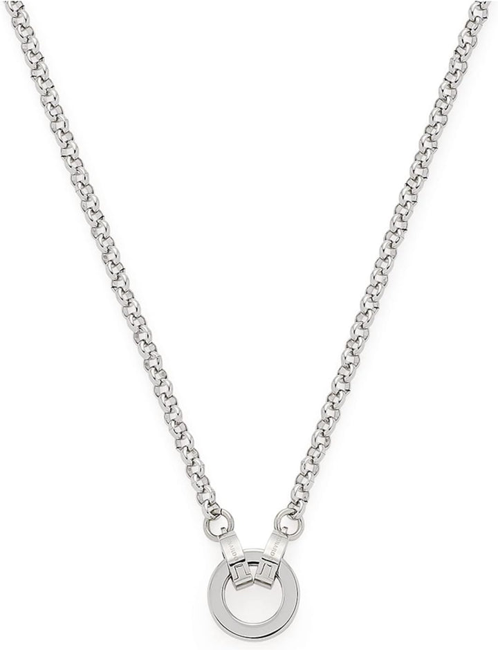 Leonardo Jewels Clip&amp;Mix Paola Halskette aus Edelstahl, klassische silberfarbene Erbskette, mittelll