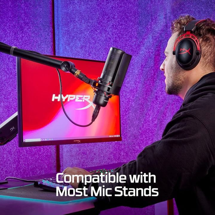 HyperX ProCast – Grossmembran-Kondensatormikrofon, XLR-Anschluss, Schwarz ProCast Einzeln Schwarz, P