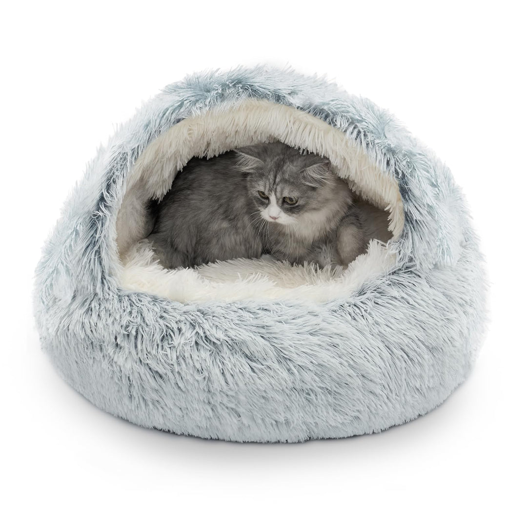 CATISM Katzenbett Waschbar Katzenschlafplatz für Katzen Plüsch Haustier Katzenkopfkissen Katzenkisse
