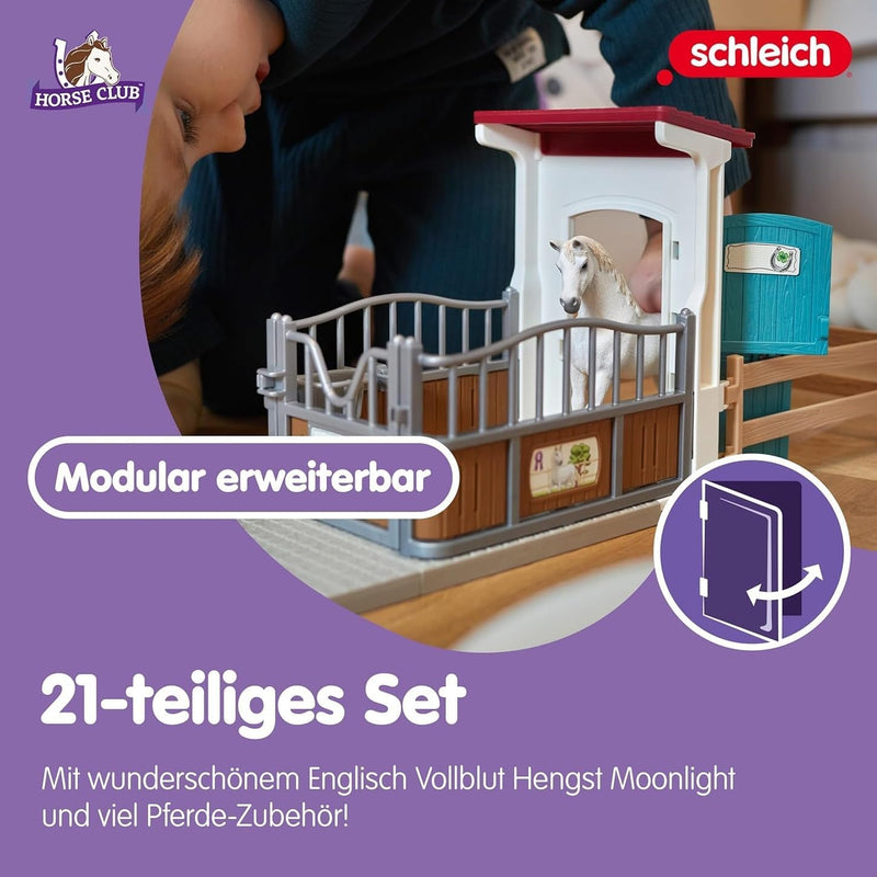 schleich 42569 Pferdebox zum modularen Reiterhof, für Kinder ab 5-12 Jahren, HORSE CLUB - Spielset