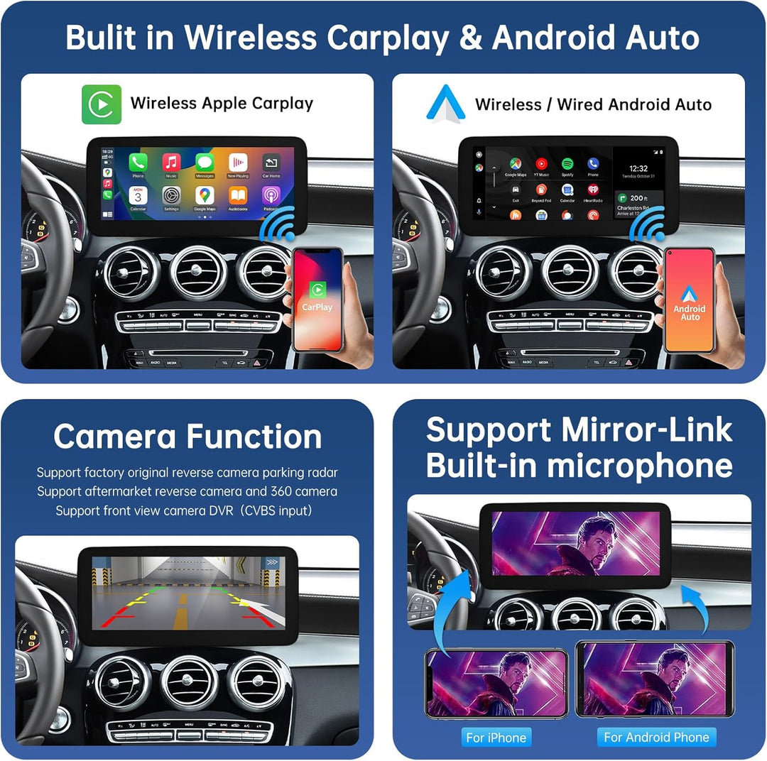 Road Top 12.3 Zoll Ultra-schmal Carplay Radio Touchscreen für Mercedes Benz A/C/V Klasse GLA CLA W17