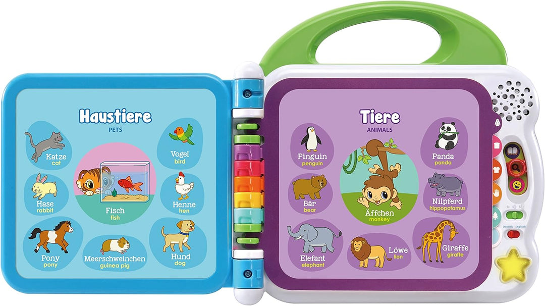 VTech Baby Mein 100-Wörter-Buch – Interaktives Bilderbuch zum Lernen erster Wörter mit 12 bilinguale