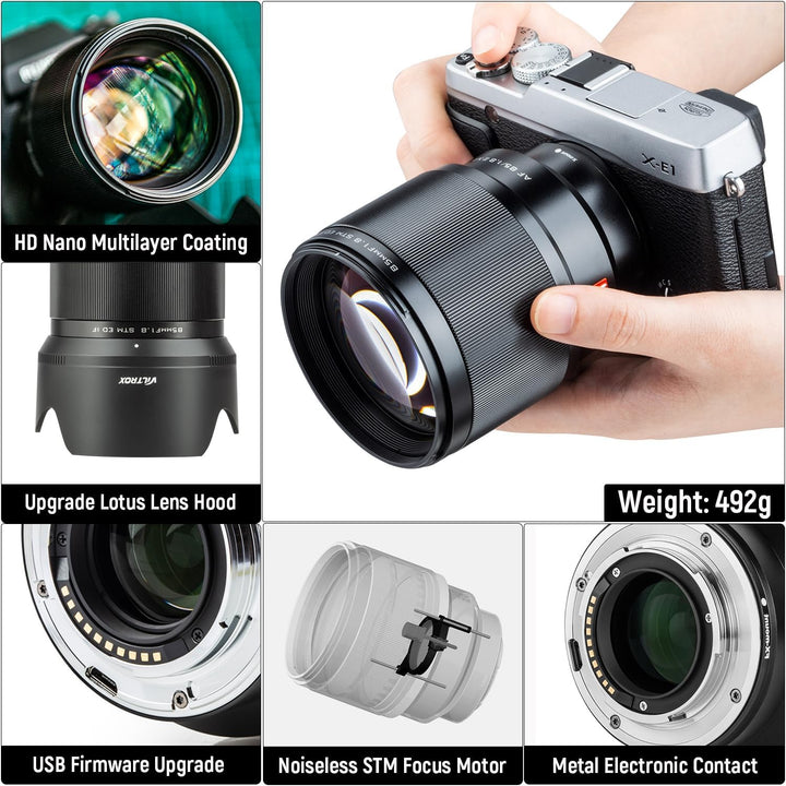 VILTROX AF 85mm F1.8 FE Vollformatobjektiv für Sony E-Mount, 85mm f/1.8 Autofokus-Portrait-Prime-Obj