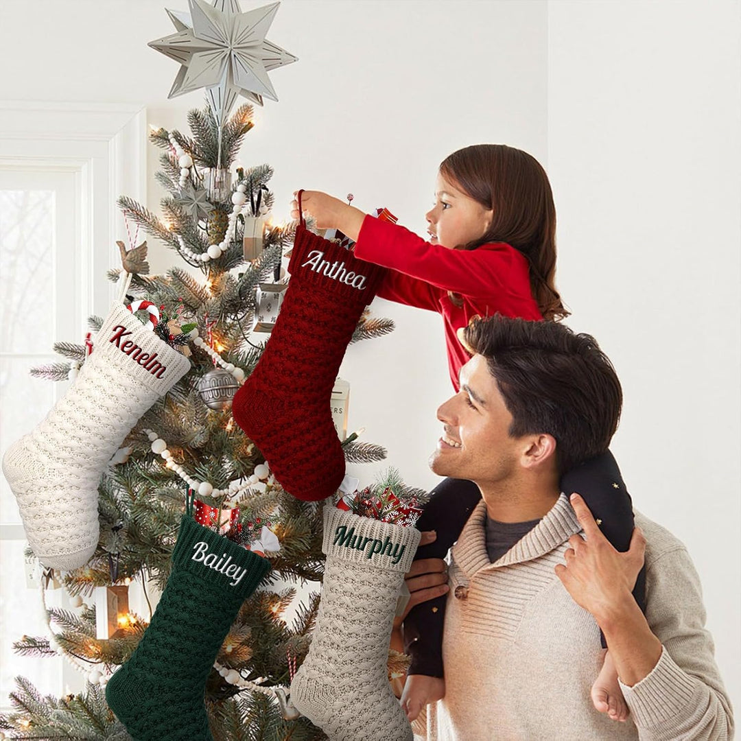 NIBESSER Weihnachtsstrumpf Personalisiert Nikolausstrumpf mit Benutzerdefinierte Namen 18” Grosser g
