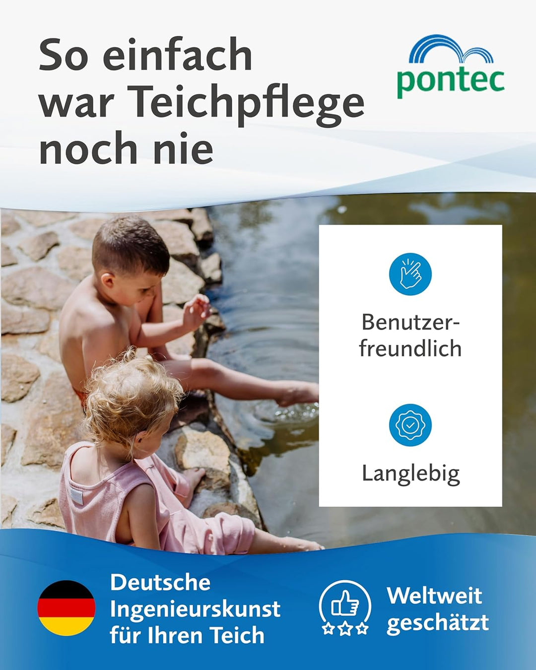 Pontec 51180 PondoMax Eco 14000 - Filter- und Bachlaufpumpe / energieeffiziente Pumpe für Bachläufe