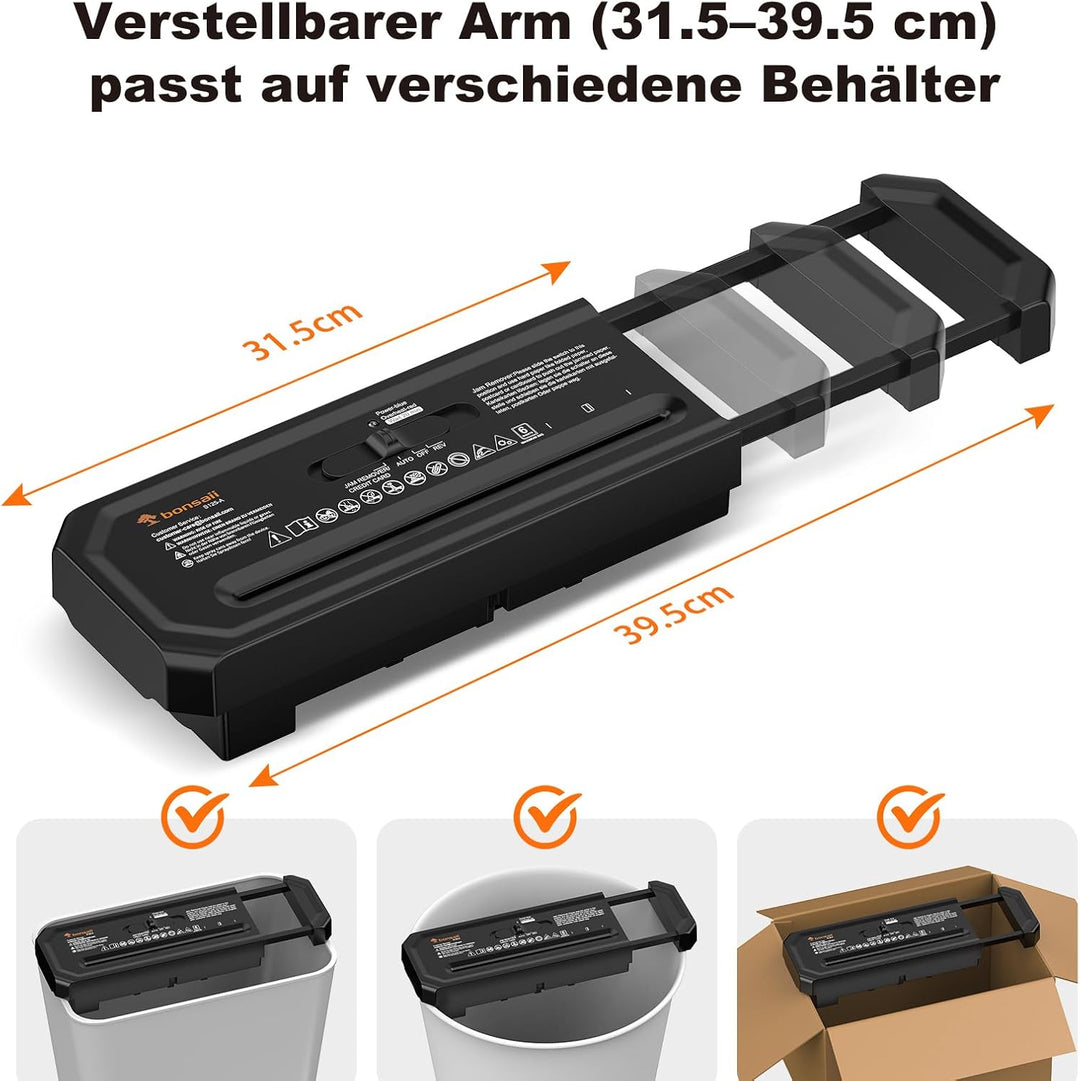 Bonsaii Aktenvernichter, 6-Blatt Streifenschnitt für Homeoffice, inklusive Kreditkartenvernichtung,