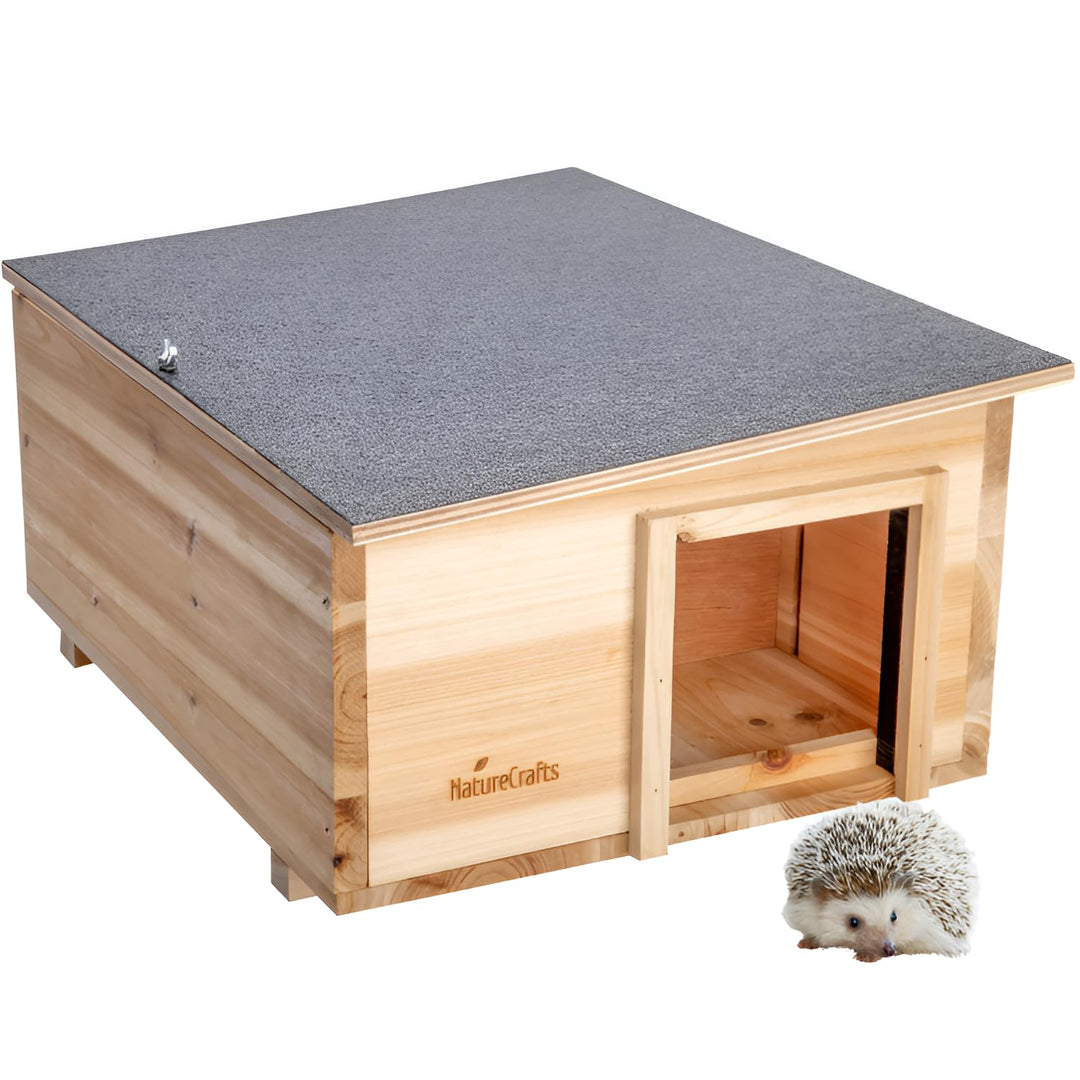 NatureCrafts Premium Igelhaus - Wasserdichtes Igelhaus mit Boden & 1,5cm dicken Wänden & doppelter B