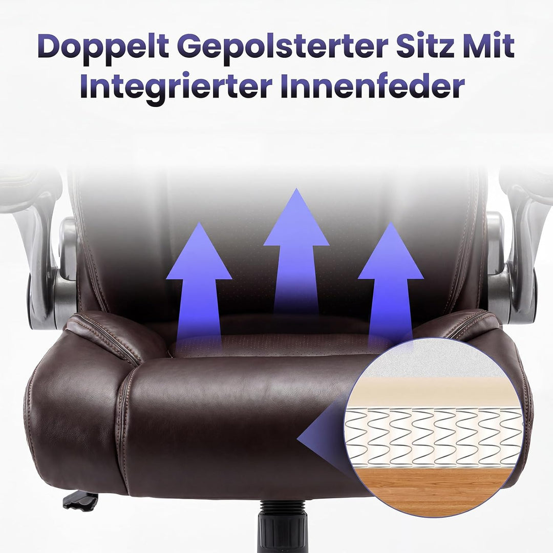 COLAMY Bürostuhl Ergonomisch, Ergonomischer Büro 360° Drehstuhl für Office, Chefsessel mit Hoher Rüc