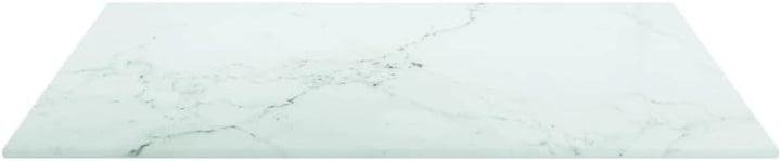 BADJAS Tischplatte Weiss Hartglas in Marmoroptik Schreibtischplatte, DIY Stabile Esstisch, Schreibti