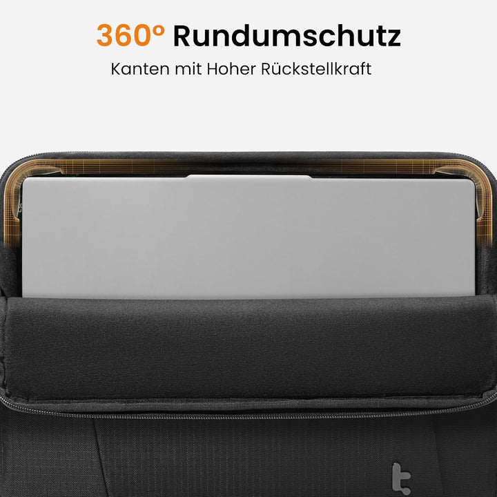 tomtoc 360° Tasche Hülle Kompatibel mit 15,6 Zoll Acer, ASUS, Dell, HP, Lenovo Laptop Notebook Chrom