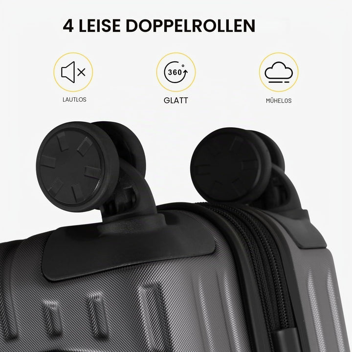 LEVEL8 Koffer Trolleys Hartschalen Leicht ABS+ PC Handgepäck Hartschalen-Koffer Trolley Rollkoffer R