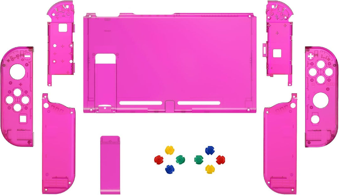 eXtremeRate Hülle Case für Nintendo Switch Joycon/Konsole, Rückgehäuse&Kickstand für Switch Console,