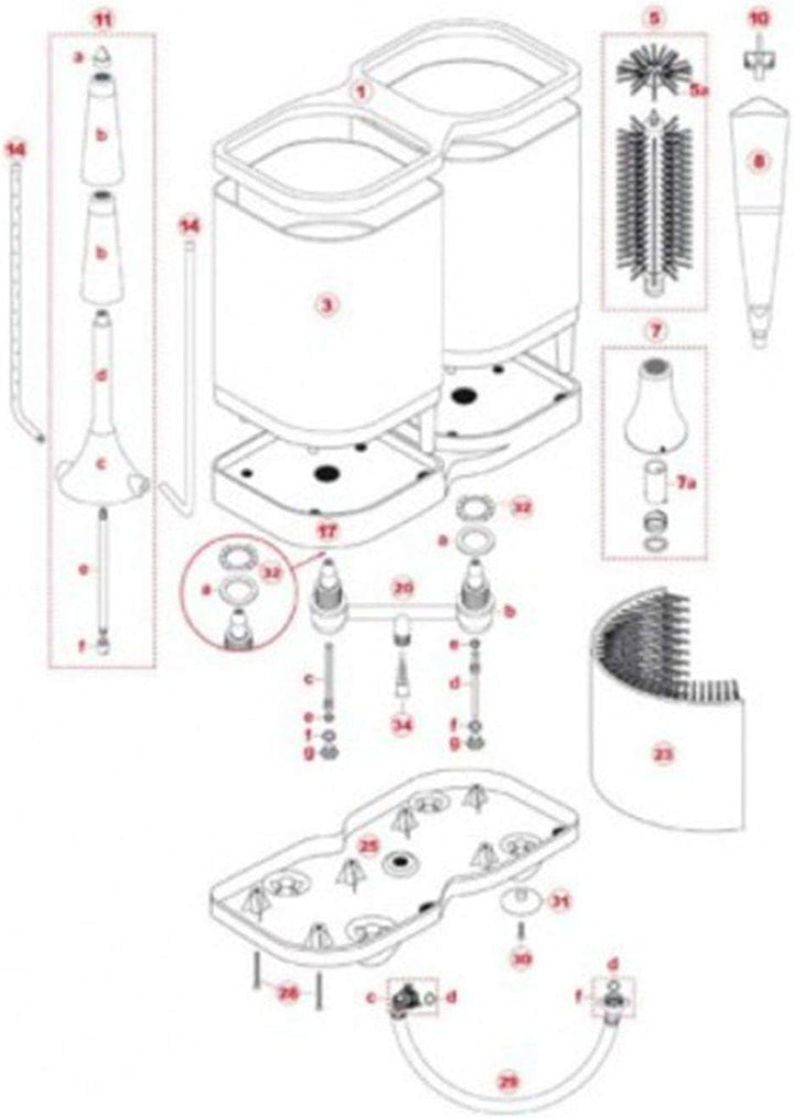 DESKTOP-MODELL - DELFIN TS 2100 -Gläserspülgerät mit Teleskop Nachspülvorrichtung - B-H-T - 40,0 X 3