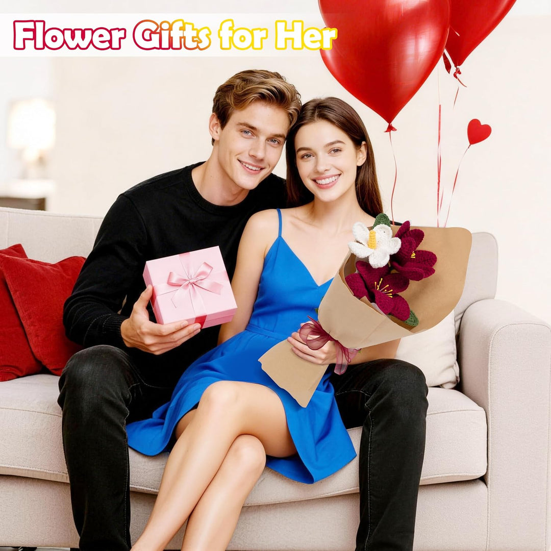 Alvian Häkelset für Anfänger, Blumenstrauss, Stricken, Häkelset für Valentinstag
