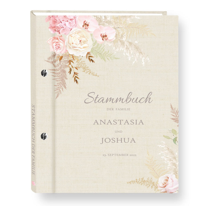 Stammbuch der Familie personalisiert Fanon beige A4 ca. 24 x 31 cm Familienstammbuch Stammbücher Han