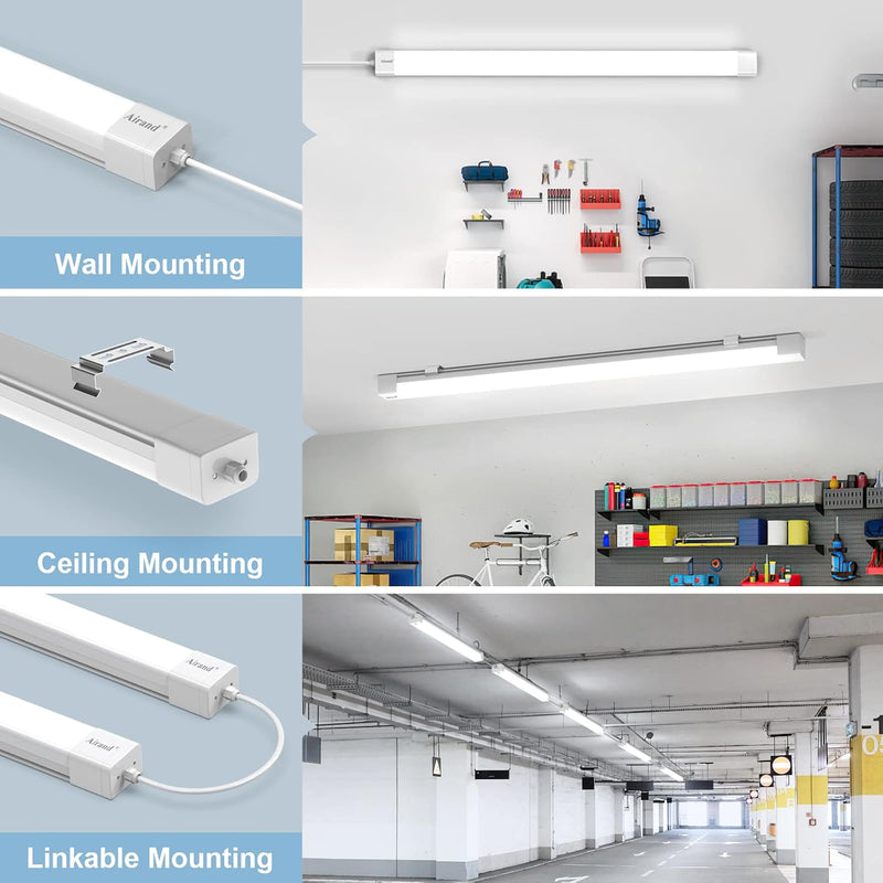 Feuchtraumleuchte LED 120cm 36W 3600lm Deckenleuchte Garage IP66 Wasserfest Kellerlampe, 5000K LED D