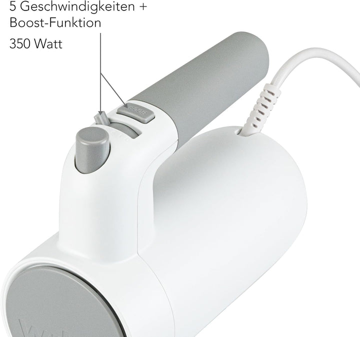 Wilfa Handmixer Easy Mix 350 I 350 Watt I 5 Geschwindigkeiten I Boost-Funktion und Auswurf-Funktion