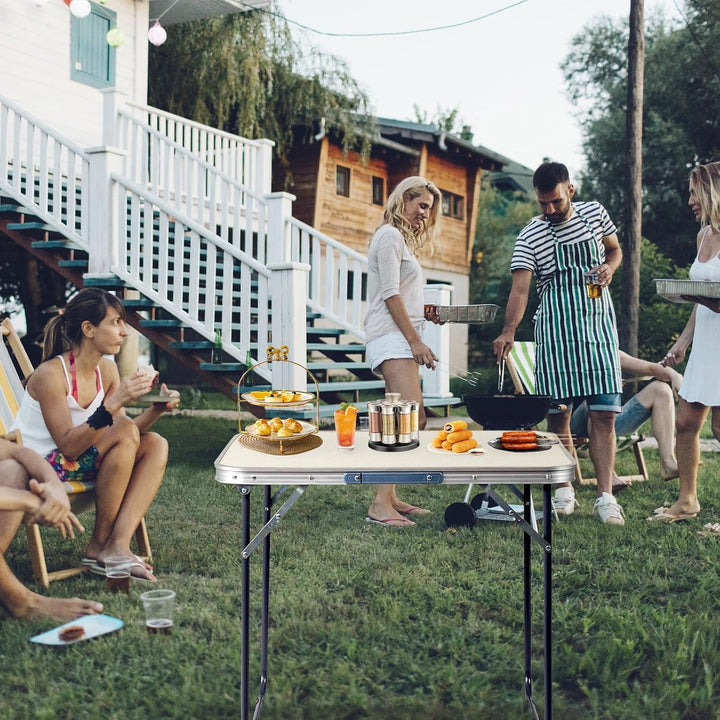 Bonnlo Klapptisch, Gartentisch Wetterfest, Balkontisch Klappbar – Tragbarer Mehrzwecktisch als Essti