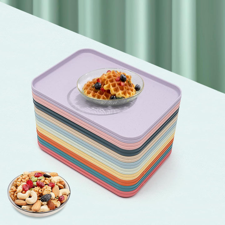 20 Stück Kunststoff-Tabletts für Fast-Food-Serviertabletts für Restaurants, Bunte Cafeteria-Tabletts