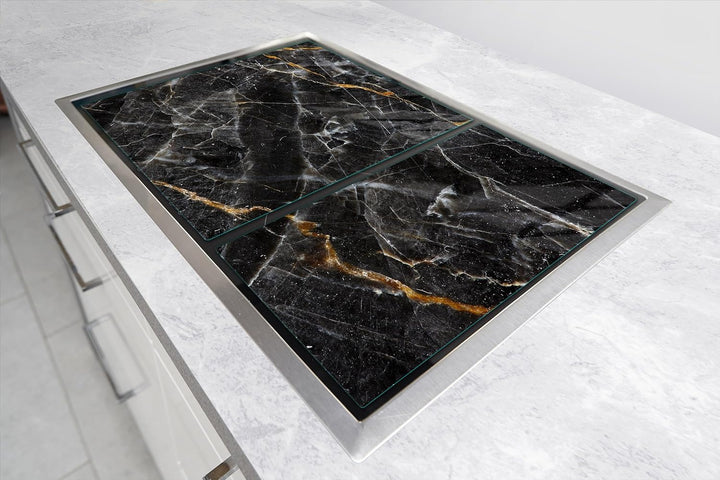 TMK ArtDeko Herdabdeckplatte 2 Teilig 40x52 + 35x52 cm - Spritzschutz Herdabdeckung – Herdschutz aus