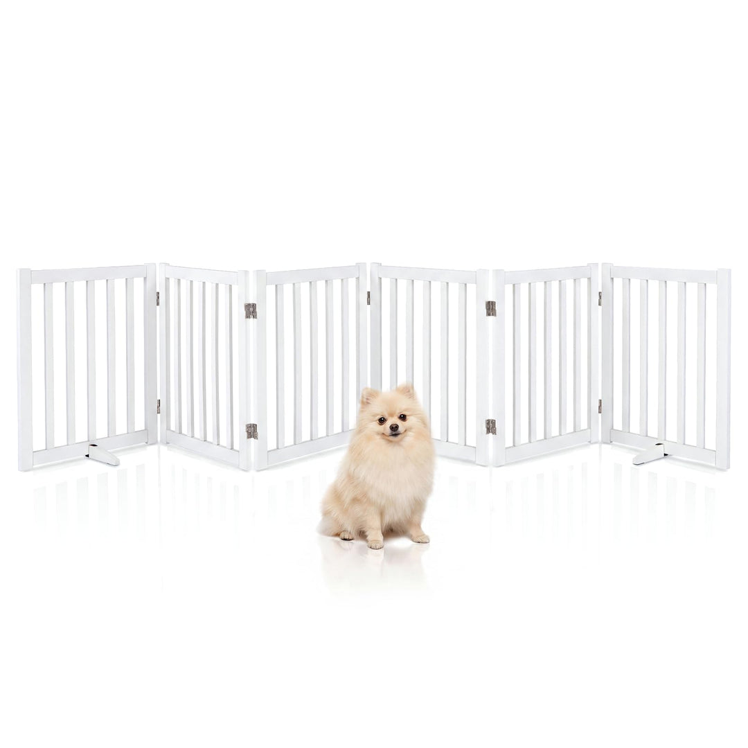 COSTWAY Absperrgitter Hunde 60cm Hoch, Schutzgitter Holz, Kindergitter klappbar, Treppengitter Hunde