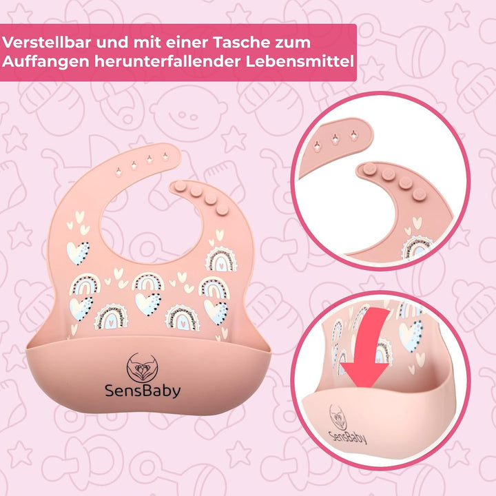 Blw Zubehör - Baby Geschirrset Mit Saugnapf, Baby Teller Set, Lässig Geschirrset Baby Pink, Pink