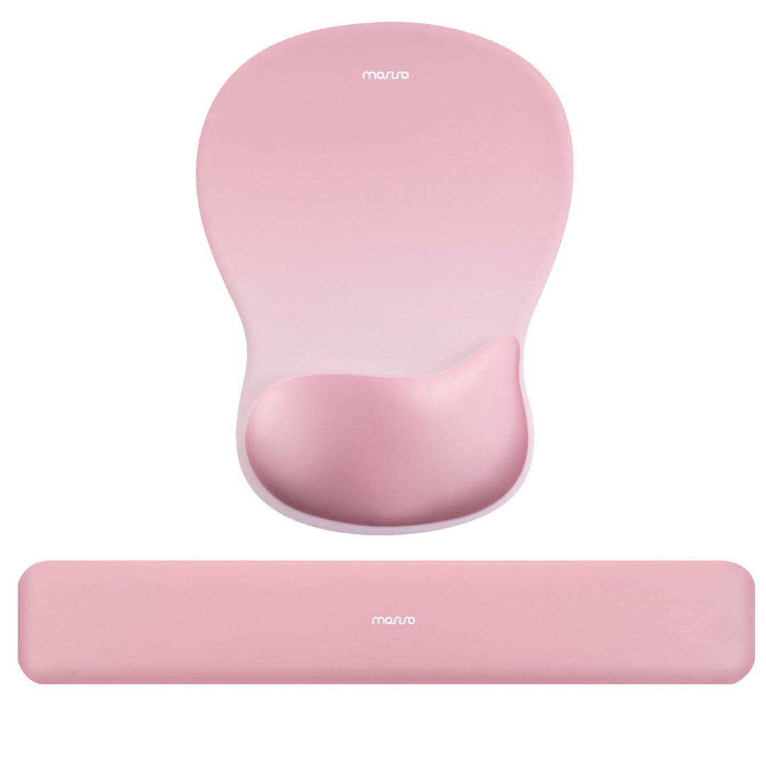 MOSISO Handgelenkstütze für Mauspad&Tastatur Set, Ergonomische Mauspad mit Konkav Gewölbtem Memory S