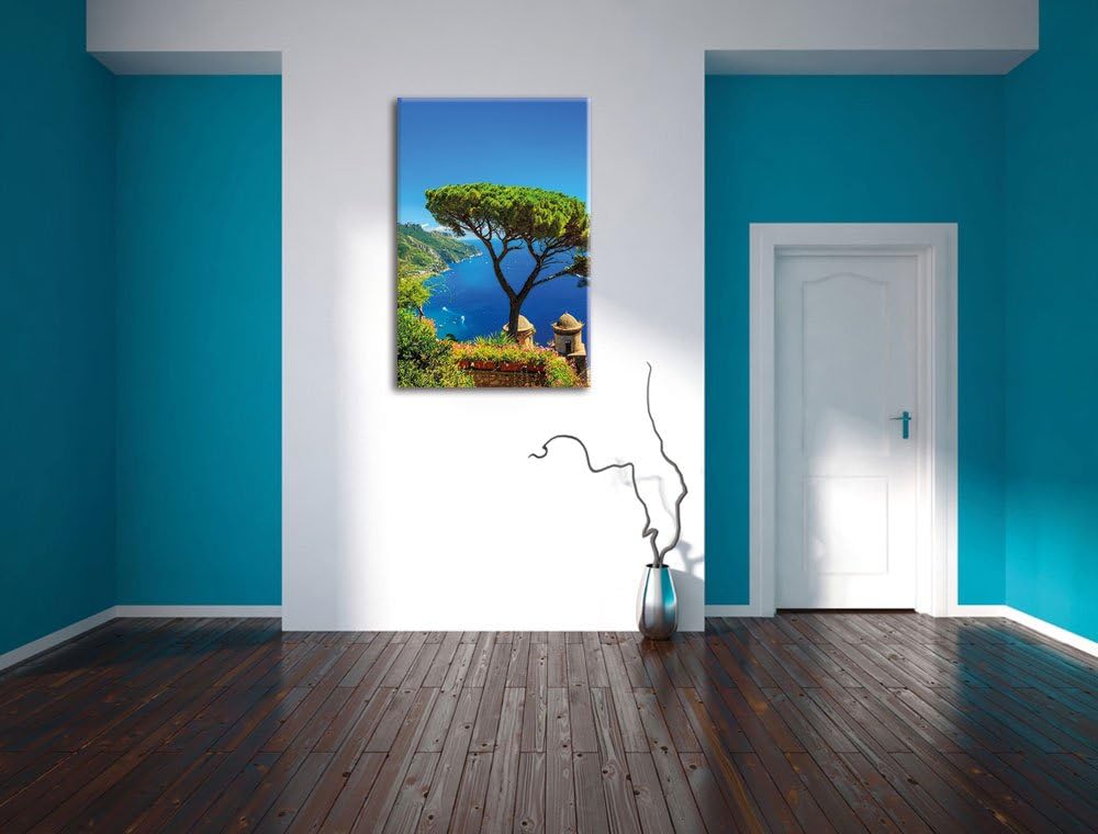 Mediteranes Meer, Format: 100x70 auf Leinwand, XXL riesige Bilder fertig gerahmt mit Keilrahmen, Kun