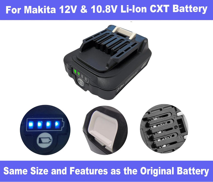 2pcs Ersetzen akku 12V 2000mAh BL1021B mit DC10WD Ladegerät für makita BL1041B 97339-1 197296-9 DF03
