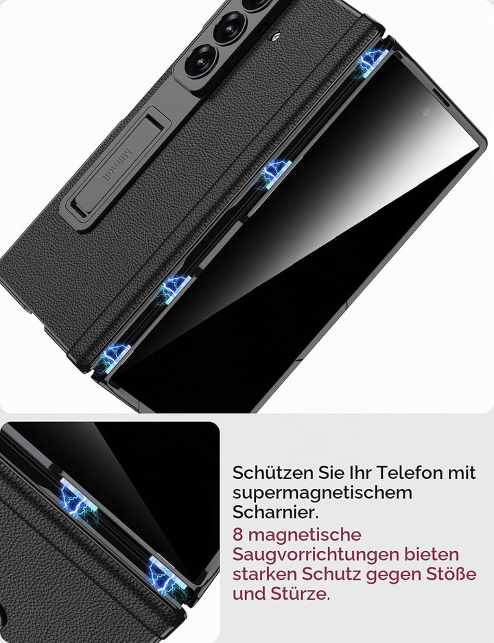 Miimall Privacy Case Kompatibel mit Samsung Galaxy Z Fold 7 Hülle Anti-SPY Displayschutz+Scharniersc