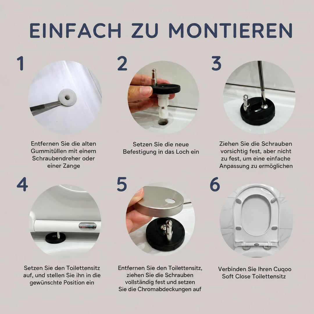 CUQOO Toilettendeckel mit Absenkautomatik | WC Sitz Klobrille Kinder Top D-Form, D-Form