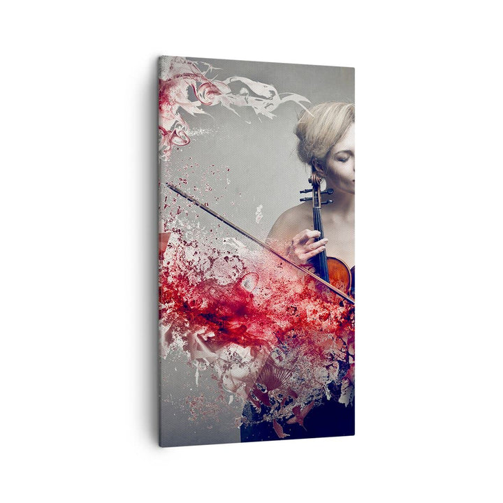 Bilder auf Leinwand Frau Violine Musik Instrument Leinwandbild mit Rahmen 45x80cm Wandbilder Dekorat