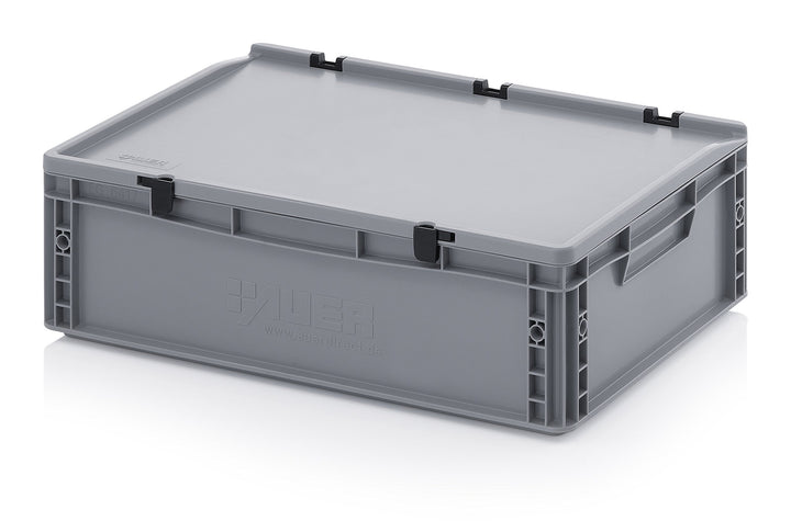 Auer Packaging Eurobehälter-Eurobox 60 x 40 x 18,5 cm mit Scharnierdeckel inkl. gratis Zollstock