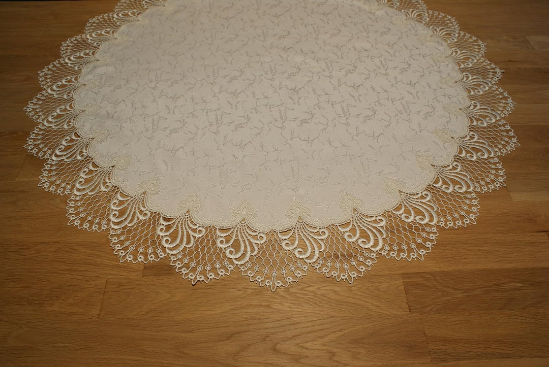 Plauener Spitze by Modespitze 3086E_14_120 Tischdecke Nizza E, Grösse 120 cm, rund 120 cm rund, 120