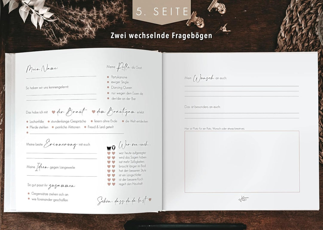 luftundliebe Gästebuch Hochzeit mit Fragen zum ausfüllen, Gästebuch, Hochzeit Gästebuch, Vintage, Go