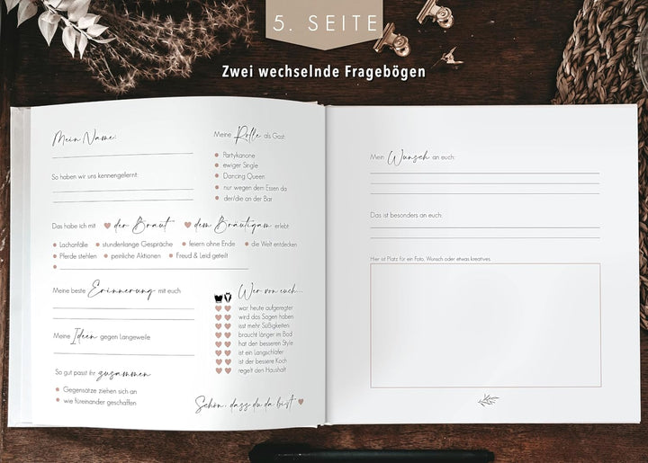 luftundliebe Gästebuch Hochzeit mit Fragen zum ausfüllen, Gästebuch, Hochzeit Gästebuch, Vintage, Go