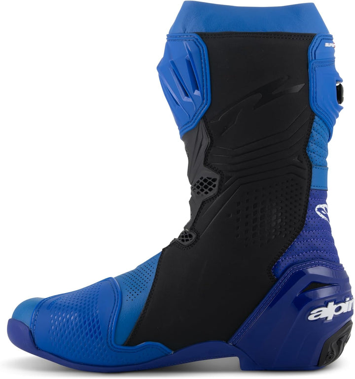 Alpinestars Supertech R Vented Motorradstiefel | Sportlicher Fahrkomfort 44 EU Blau Schwarz, 44 EU B