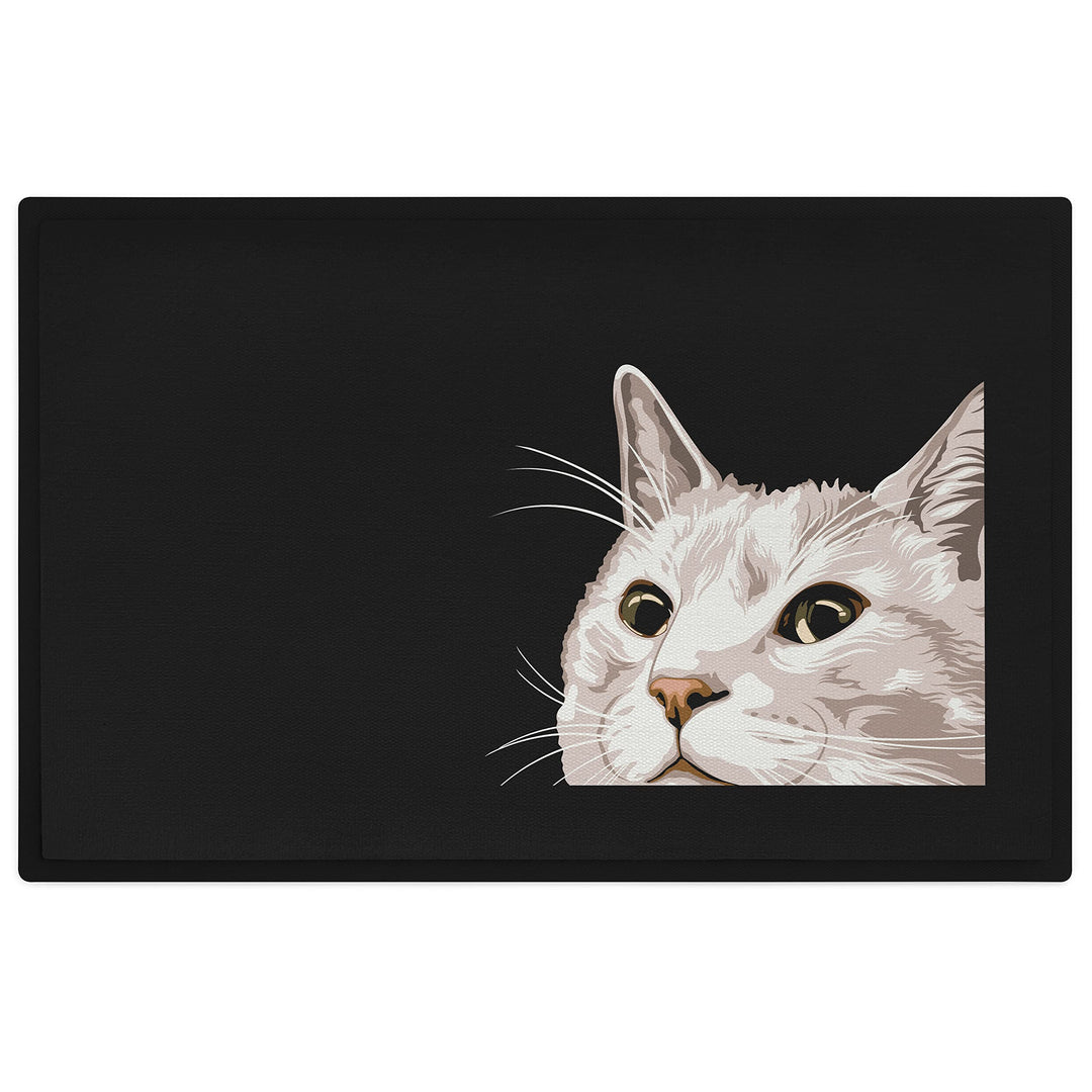 Trendation - Katzen Fussmatte Grafik Geschenk Katzenbesitzer Willkommen Aussen und Innenbereich 60x4