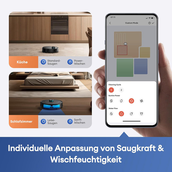 Ultenic Saugroboter mit Wischfunktion, 10000Pa Staubsauger Roboter mit Absaugstation 3,5L, LiDAR Nav