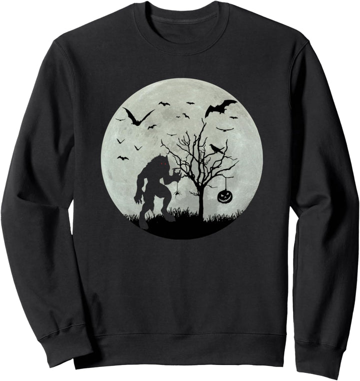 Werewolf Bats Spider Full Moon Scary Wolf Halloween Monster Sweatshirt