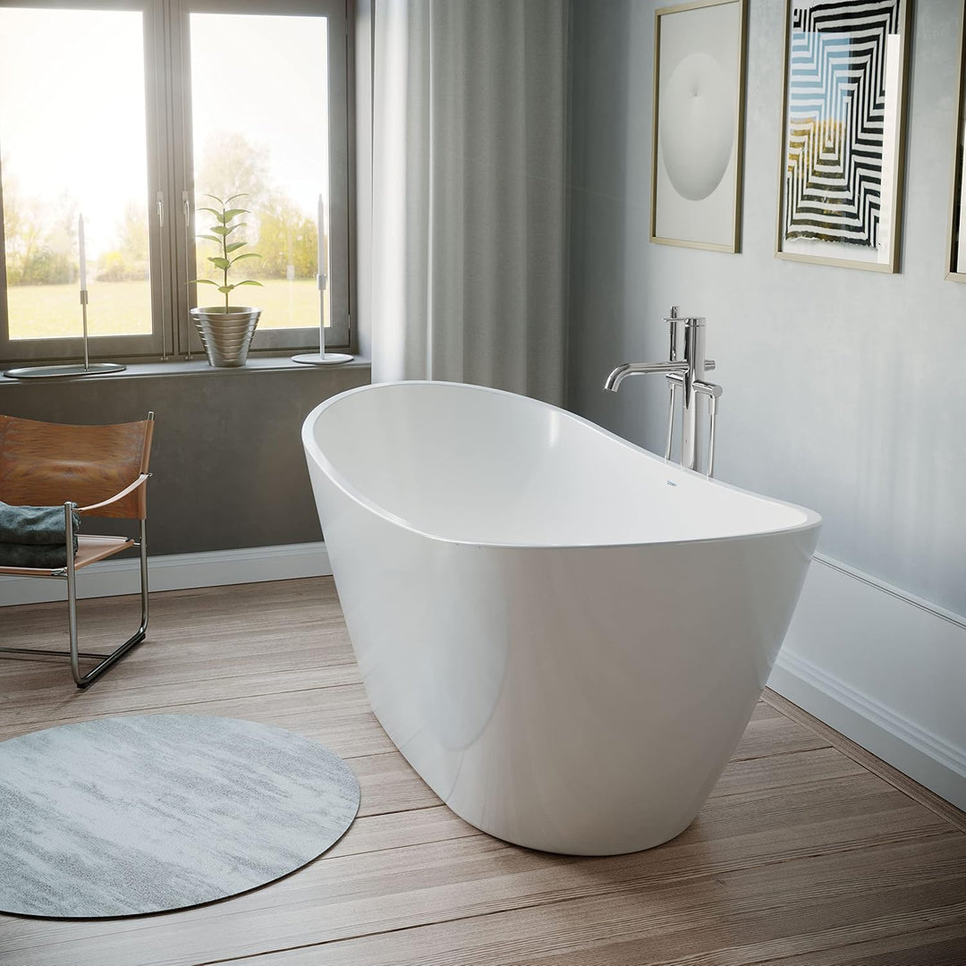 DURAVIT Freistehende Badewanne aus Acryl Standbadewanne DuraBerk in Weiss 170x70 cm Füllmenge: 202 l
