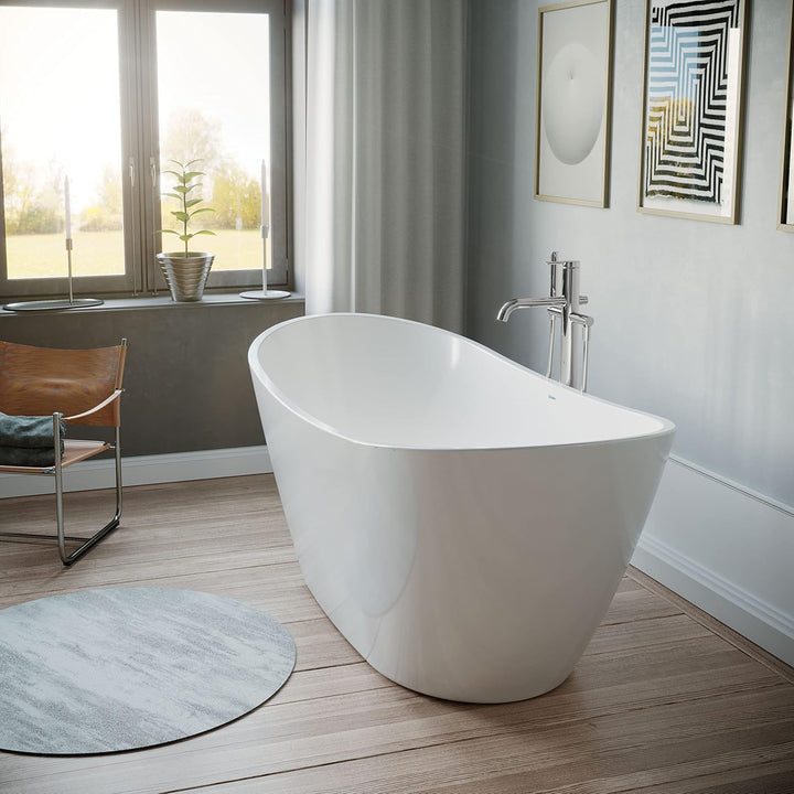 DURAVIT Freistehende Badewanne aus Acryl Standbadewanne DuraBerk in Weiss 170x70 cm Füllmenge: 202 l