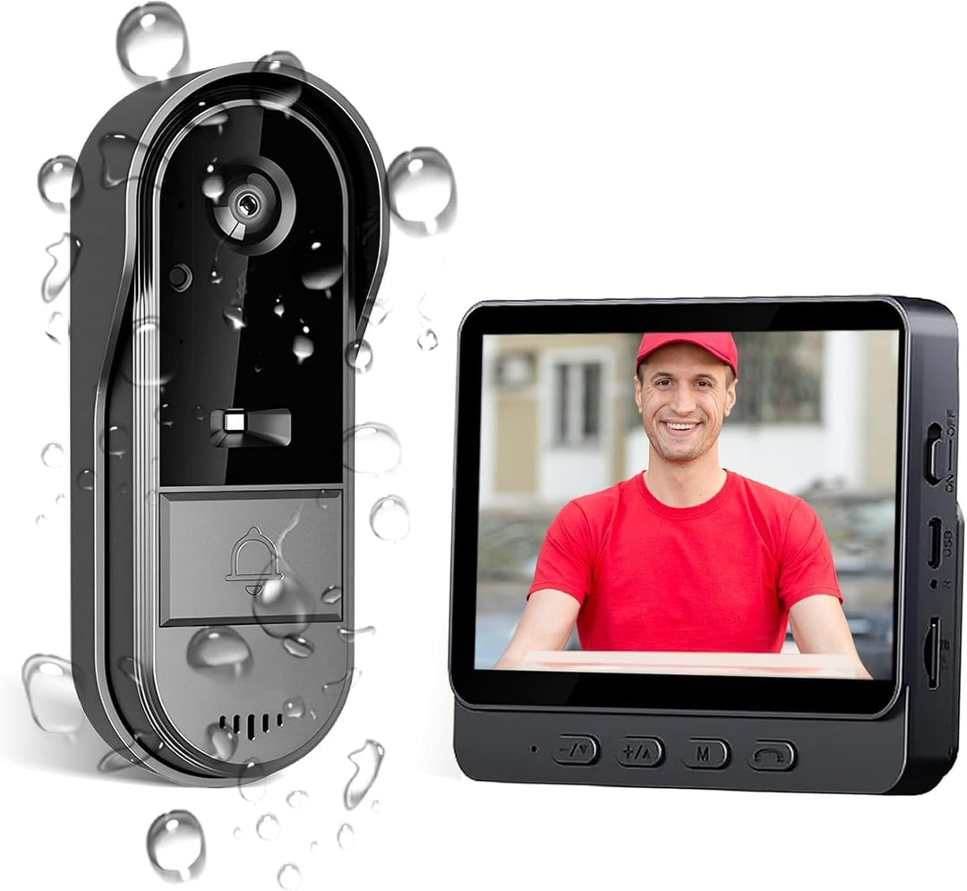 TKMARS Türklingel mit Kamera 1080P Videotürklingel Funkklingel mit Kamera IP65 Wasserdicht Smarte Tü