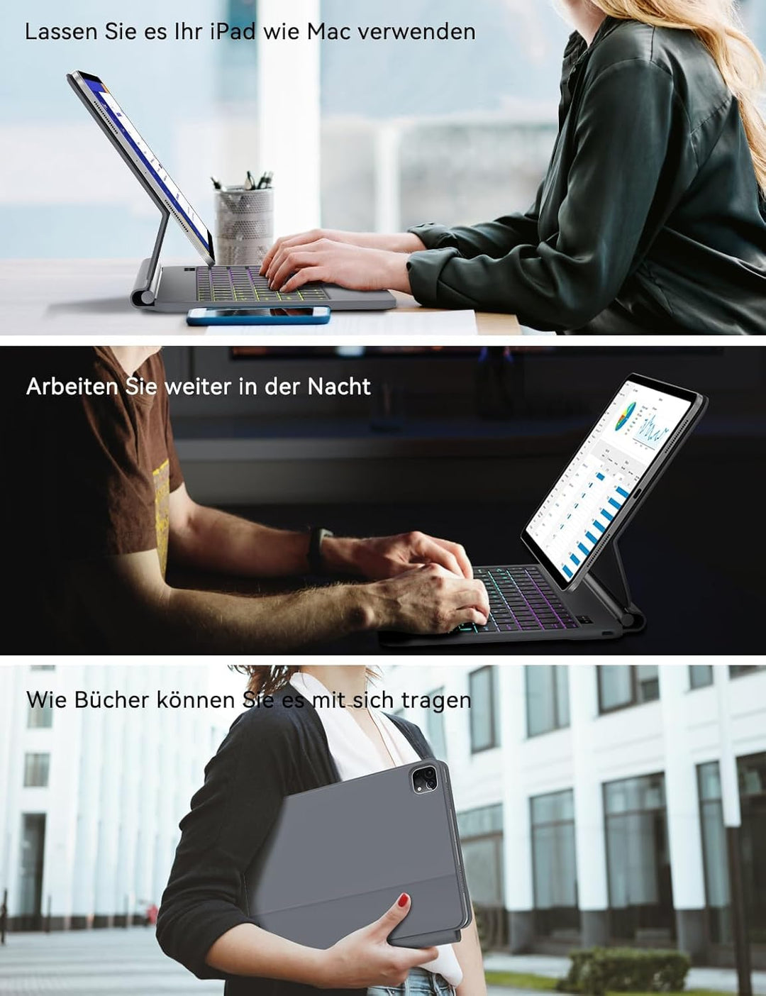 JADEMALL Magic Keyboard für iPad 10 Generation 2022 10.9 Zoll & iPad A16 11 Generation 2025 11 Zoll,