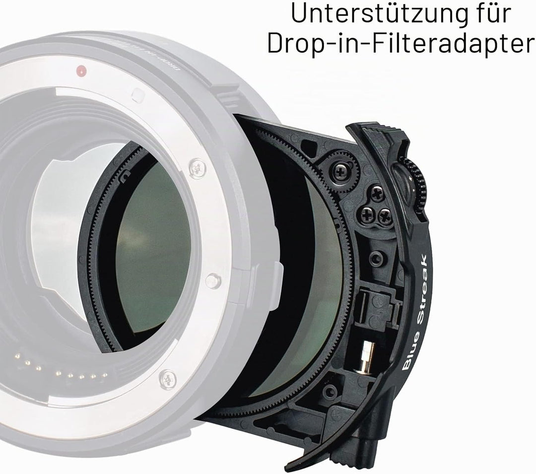 Meike Blue Streak Drop-in Filter für Canon und Meike Drop-in Filter Mount Adapter Serie MK-EFTR-BS,