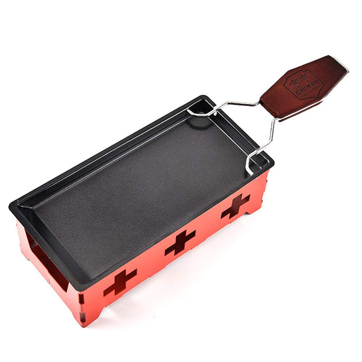 Käse Grill Käse Schmelzgerät Tragbar Kerzenlicht Raclette-Metall Antihaft-Käsepfanne (Rosso) Rot, Ro