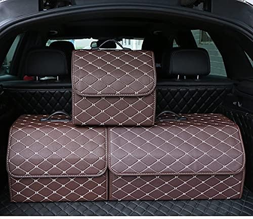 EA-Onlineshop Premium Leder Kofferraum Organizer, Kofferraumtasche, Auto Organizer mit Deckel, Autot
